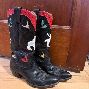 Vintage Larry Mahan inlay cowboy boots
